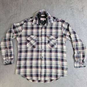 Sports Afield Button Down Mens Size Medium Plaid‎ Shacket Red White Blue Jacket